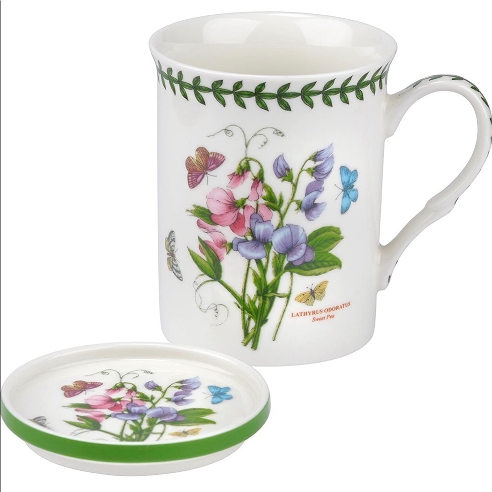 NEW!! Portmeirion Coffee/Tea Mug & Coaster/Lid/Top